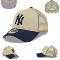 New York Yankees Trucker Cap with Embroidered Logo – Beige and Navy — view 1