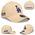 Beige Snapback Cap with Blue LA Logo and First Los Angeles World Series Patch — view 1