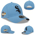 Light Blue Snapback Cap with Black White Sox Logo and World Series Patch — view 1