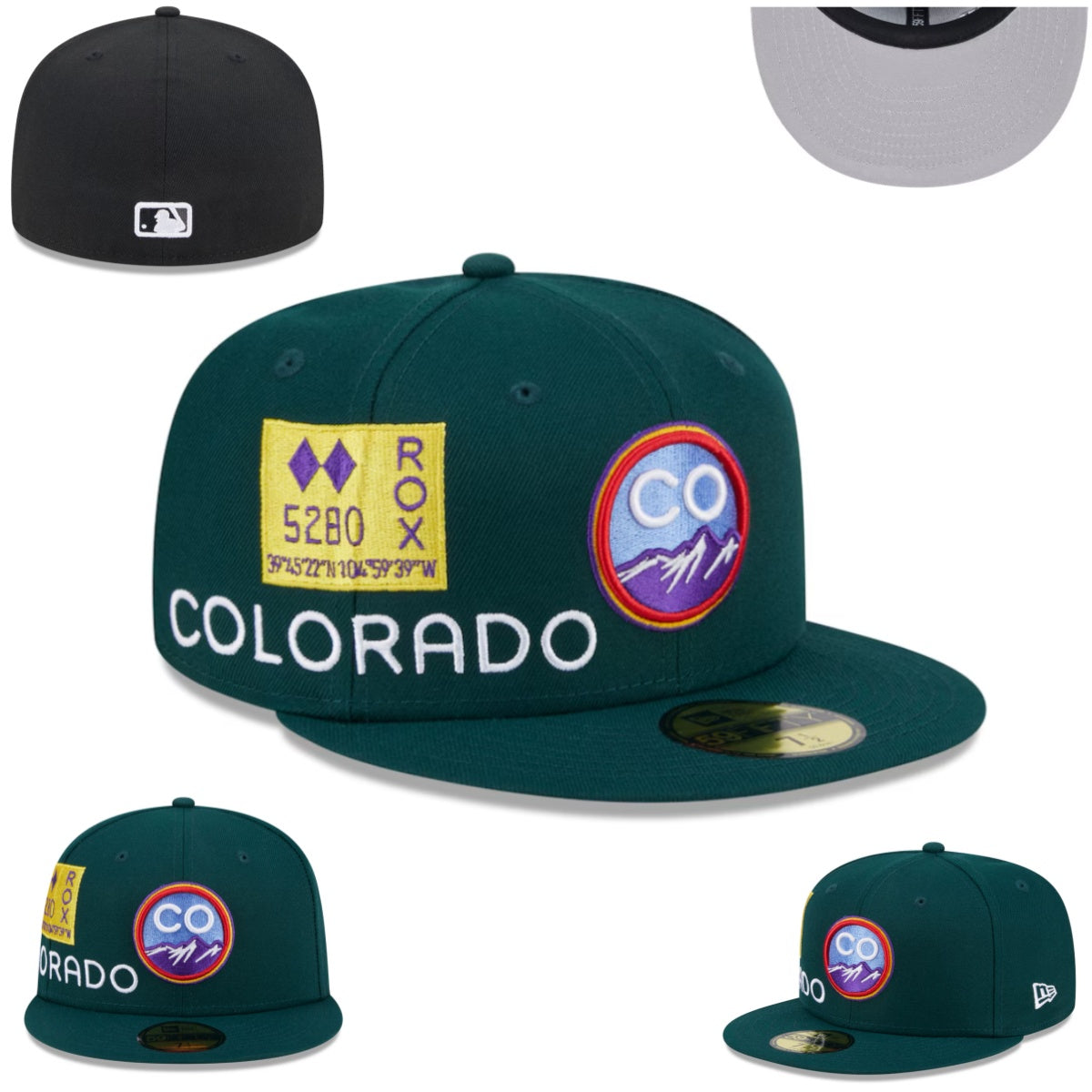 Colorado Rockies “5280” Hat with Gray Undervisor – Green — view 1