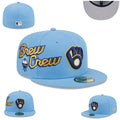 Milwaukee Brewers “Brew Crew” Hat with Gray Undervisor – Light Blue — view 1