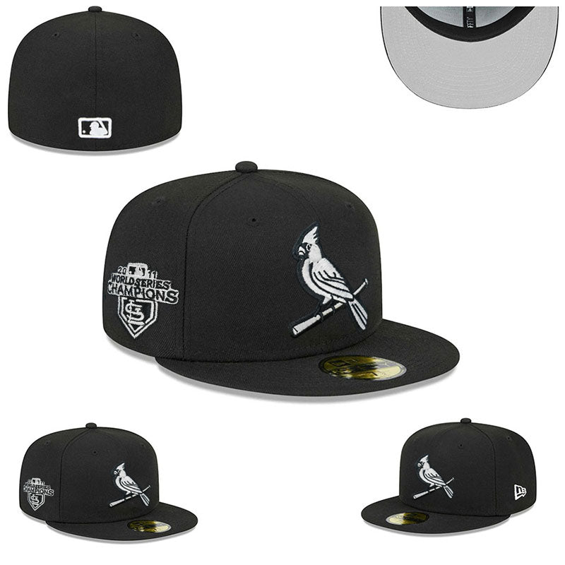 St. Louis Cardinals 2011 World Series Champions Hat with Gray Undervisor – Black — view 1