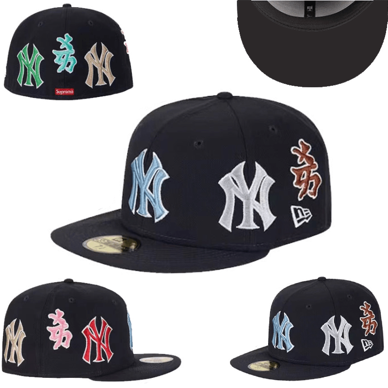 New York Yankees Multicolor Logo Hat with Embroidered Side Details – Black — view 1