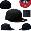 New York Yankees Blackout Logo Hat with 1996 World Series Side Patch and Red Undervisor — view 1