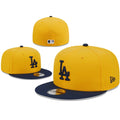 Los Angeles Dodgers Yellow Cap with Navy Blue Brim — view 1
