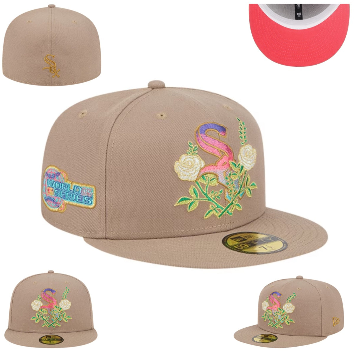 Chicago White Sox Beige Floral World Series Cap — view 1