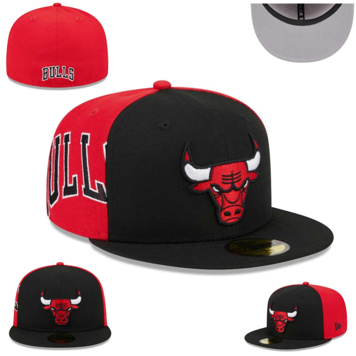 Chicago Bulls Two-Tone Logo Fitted Cap — view 1