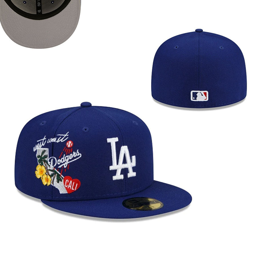 Los Angeles Dodgers “West Coast Cali” Fitted Cap – Navy Blue with California Embroidery — view 1