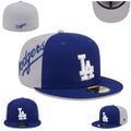Los Angeles Dodgers Two-Tone Fitted Cap in Blue and Gray — view 1