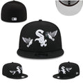 Chicago White Sox Black Fitted Cap with Dove Embroidery — view 1