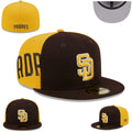 San Diego Padres Two-Tone Fitted Cap in Brown and Yellow — view 1