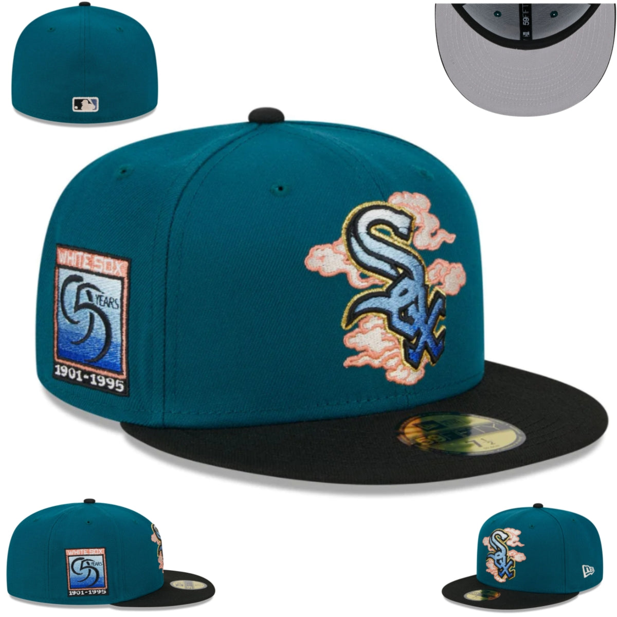 Chicago White Sox Teal and Black 50th Anniversary Fitted Cap — view 1