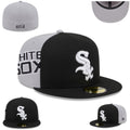 Chicago White Sox Black and Gray Split-Panel Fitted Cap — view 1