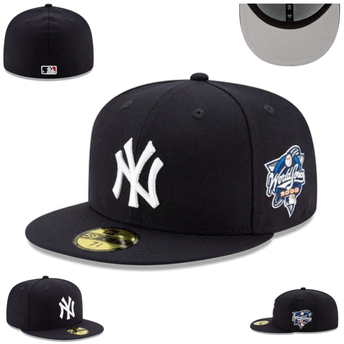 New York Yankees 2000 World Series Black Fitted Cap — view 1