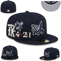 Texas Rangers “4•21” Commemorative Navy Fitted Cap — view 1