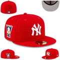 New York Yankees Red Fitted Hat with 1952 World Series Side Patch — view 1