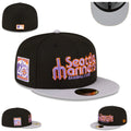 Seattle Mariners Black and Gray Fitted Hat with 40th Anniversary Side Patch — view 1