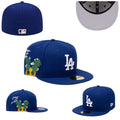 Los Angeles Dodgers Blue Fitted Hat with Palm Tree Embroidery — view 1