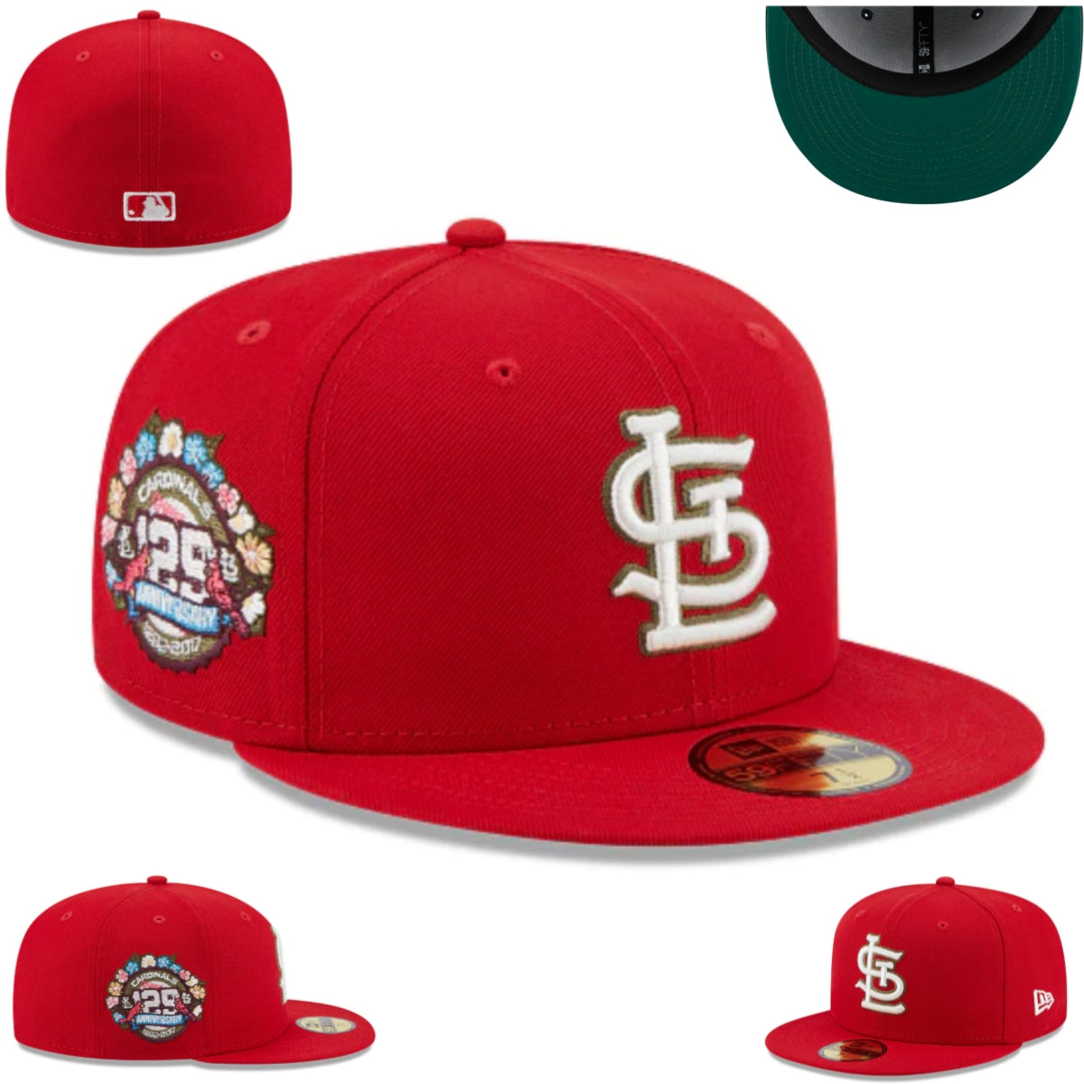 St. Louis Cardinals 25th Anniversary Red Fitted Hat — view 1