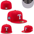 Texas Rangers 2023 World Series Red Fitted Hat — view 1