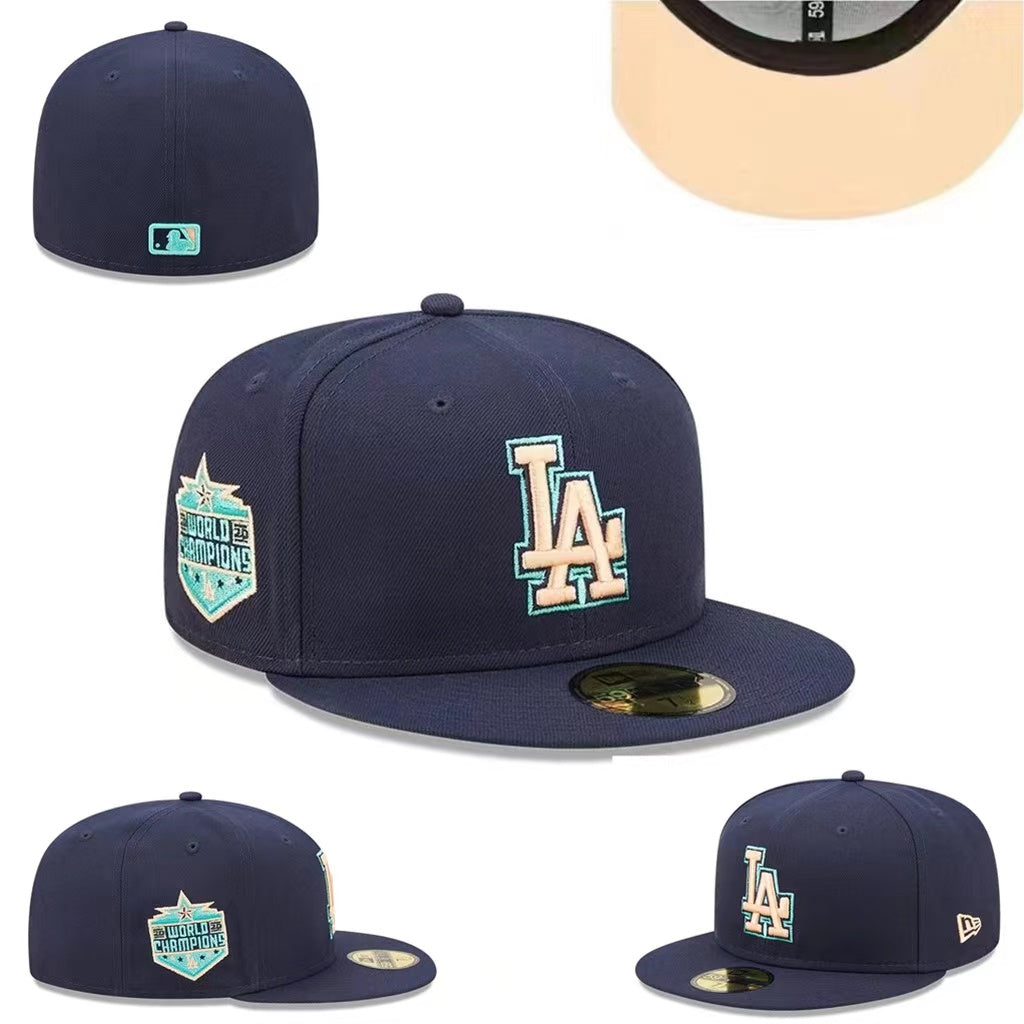 Los Angeles Dodgers Navy World Champions Hat with Side Patch — view 1