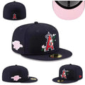 Los Angeles Angels Navy Floral Edition Hat with Pink Undervisor — view 1