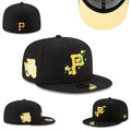 Pittsburgh Pirates Black Floral Edition Hat with Yellow Undervisor — view 1