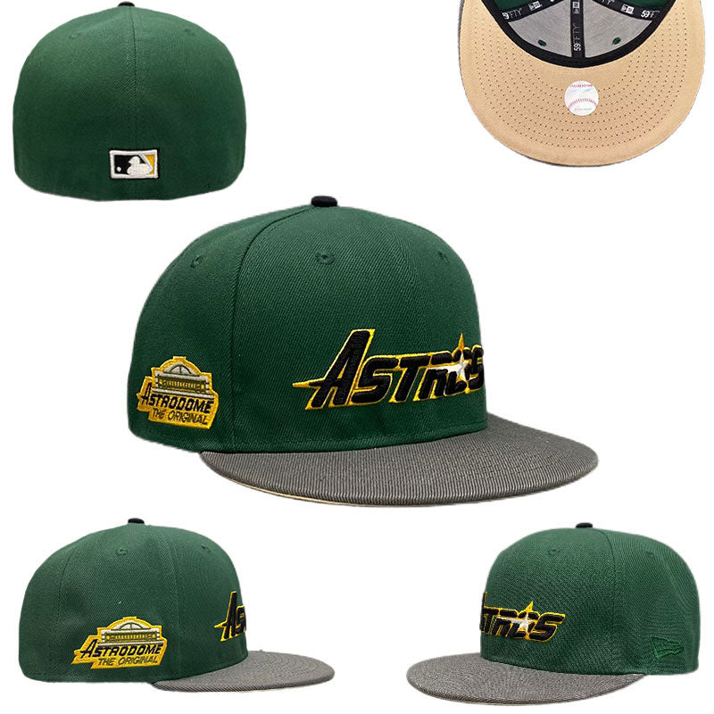 Houston Astros Astrodome Commemorative Hat with Tan Undervisor – Forest Green — view 1