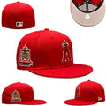 Los Angeles Angels 50th Anniversary Angel Stadium Hat with Beige Undervisor – Red — view 1