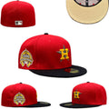 Houston Astros 1986 All-Star Game Hat with Black Brim and Beige Undervisor – Red — view 1