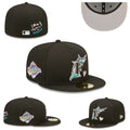 Miami Marlins World Series Fitted Hat with “Love & Hustle Game” Embroidery – Black — view 1