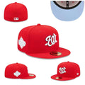 Washington Nationals World Series Fitted Hat with Light Blue Underbrim – Red — view 1
