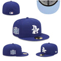 Los Angeles Dodgers 2020 World Series Fitted Hat with Light Blue Underbrim – Royal Blue — view 1