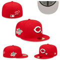 Cincinnati Reds 1990 World Series Fitted Hat with “Love & Hustle Game” Embroidery – Red — view 1