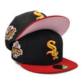 Chicago White Sox 1993 All-Star Game Fitted Hat with Pink Underbrim – Black and Red — view 1