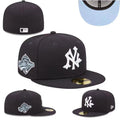 New York Yankees 1996 World Series Fitted Hat with Light Blue Underbrim – Black — view 1