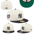 New York Yankees World Series Fitted Hat with Green Underbrim – White and Black — view 1