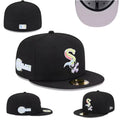 Los Angeles Dodgers Black Iridescent Logo World Series Fitted Hat — view 1