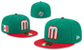 Mexico World Baseball Classic 59FIFTY Fitted Hat – Green and Red with Flag Patch — view 1