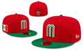 Mexico World Baseball Classic 59FIFTY Fitted Hat – Red and Green with Flag Patch — view 1