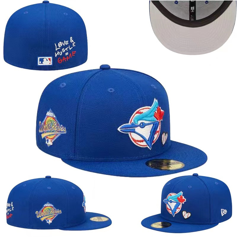 Toronto Blue Jays Love & Hustle World Series 59FIFTY Fitted Hat – Blue with Heart Embroidery — view 1