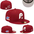 Philadelphia Phillies Love & Hustle 1980 World Series 59FIFTY Fitted Hat – Burgundy with Heart Embroidery — view 1