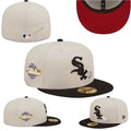 Chicago White Sox Love & Hustle 2005 World Series 59FIFTY Fitted Hat – Cream and Black with Heart Embroidery — view 1