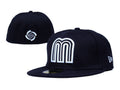 Mexico Embroidered Black Snapback Cap with Minimalist Globe Design — view 1