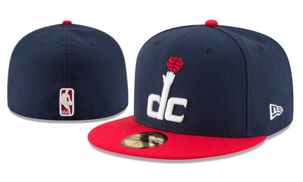Washington Wizards NBA Snapback Cap with Embroidered DC Logo and Red Brim – Navy Blue — view 1