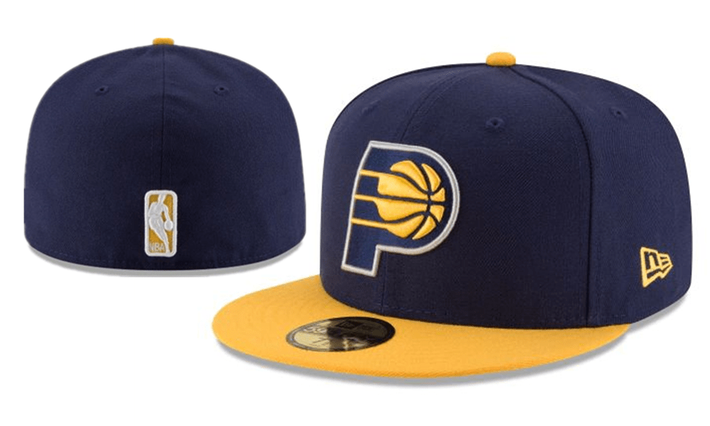Indiana Pacers NBA Snapback Cap with Embroidered Logo and Yellow Brim – Navy — view 1