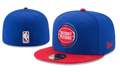 Detroit Pistons NBA Snapback Cap with Embroidered Logo and Red Brim – Blue — view 1