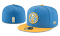 Denver Nuggets NBA Snapback Cap with Embroidered Logo and Yellow Brim – Light Blue — view 1
