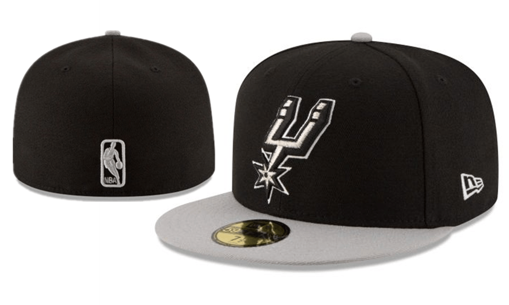 San Antonio Spurs NBA Snapback Cap with Embroidered Logo and Gray Brim – Black — view 1