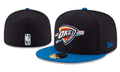 Oklahoma City Thunder NBA Snapback Cap with Embroidered Logo and Blue Brim – Black — view 1